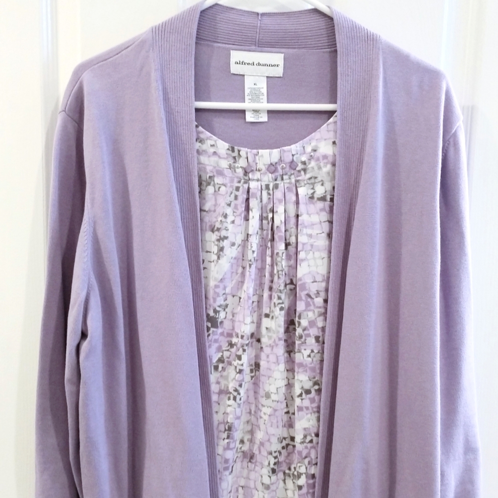Lavender Alfred Dunner 2Fer Sweater XL
